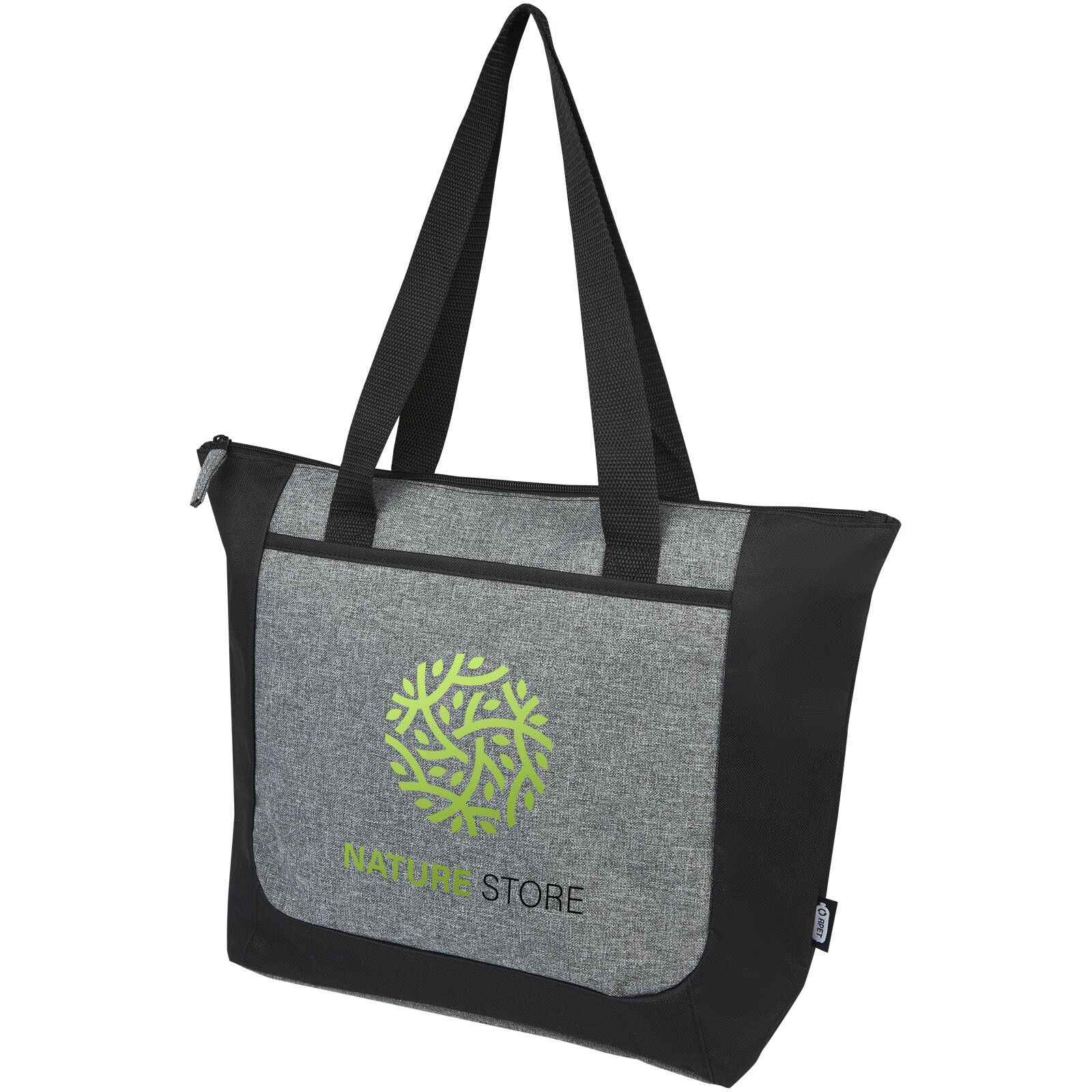 Reclaim GRS recycelte Tragetasche mit Reißverschluss 15 L - schwarz -  heather grau-892
