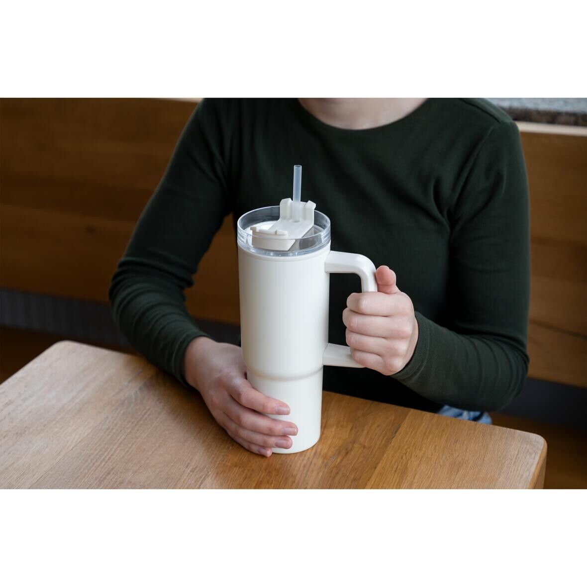 Trinkbecher Tampa, 800 ml - grau - creme-233