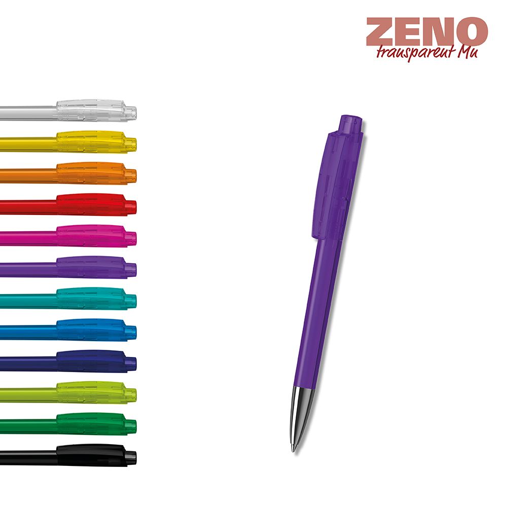 Druckkugelschreiber Zeno transparent Mn - türkis transparent-395