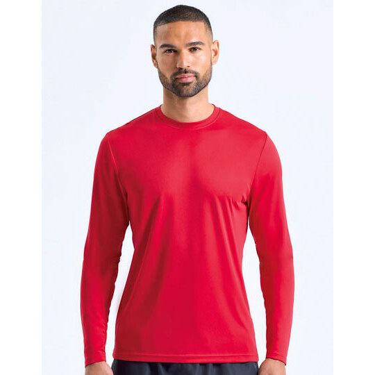 Men´s Long Sleeve Performance T-Shirt - fire red-356