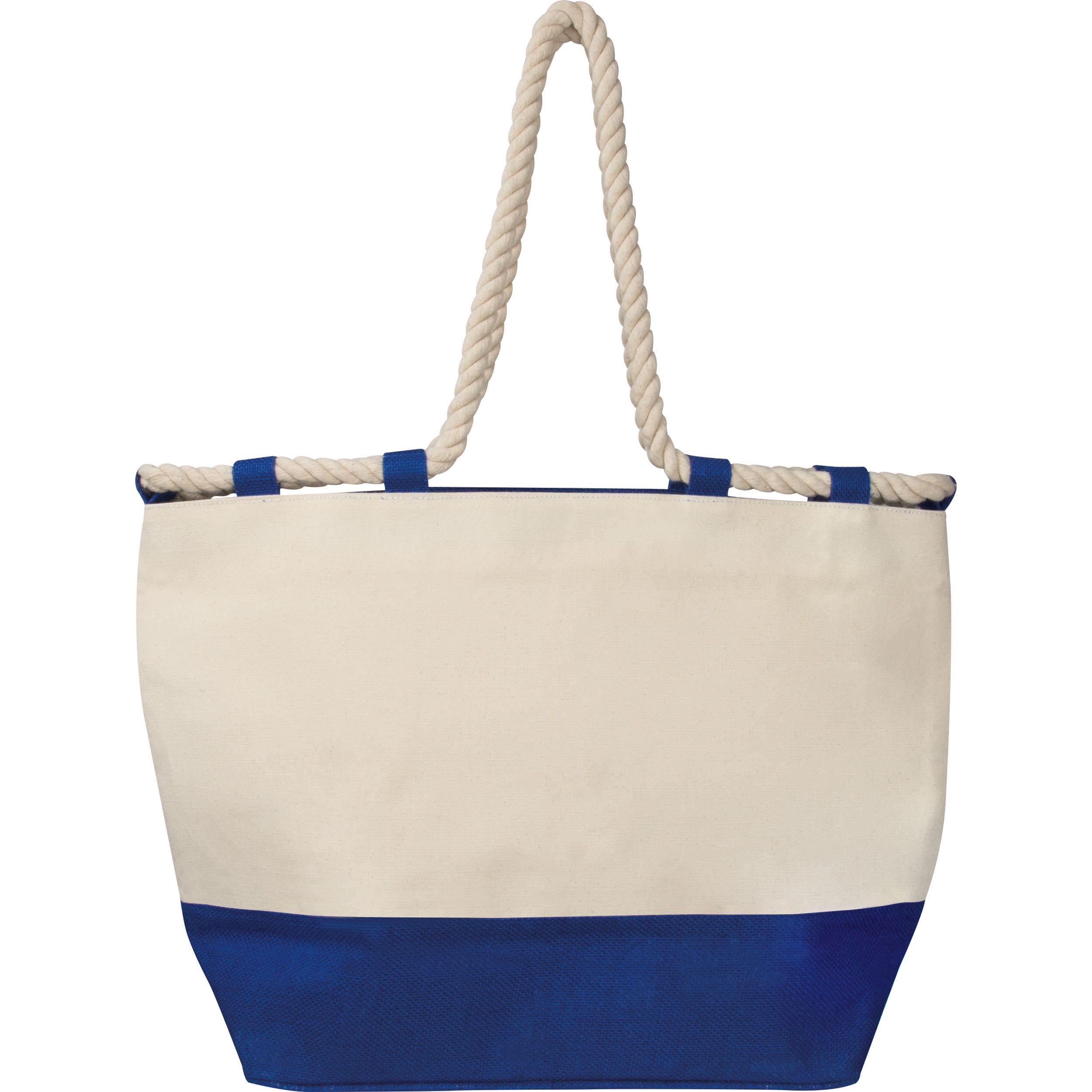 Jutetasche mit Kordel - blau-396