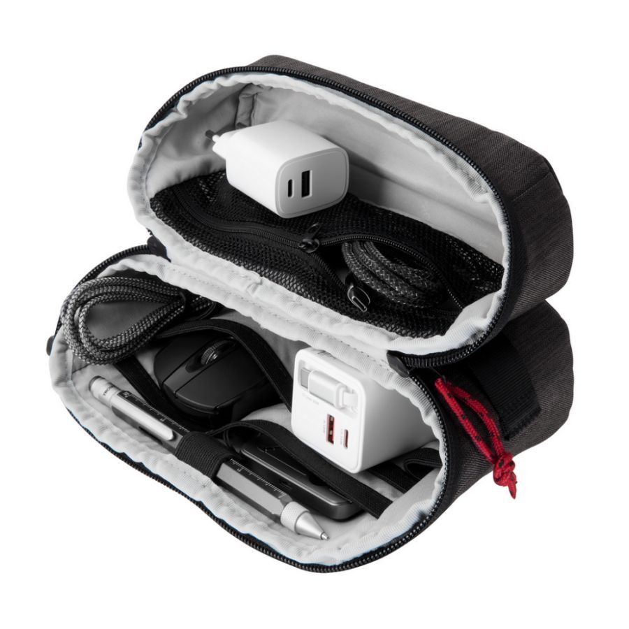 TROIKA Kabeltasche BUSINESS TECH 2 GO - anthrazit - schwarz-521
