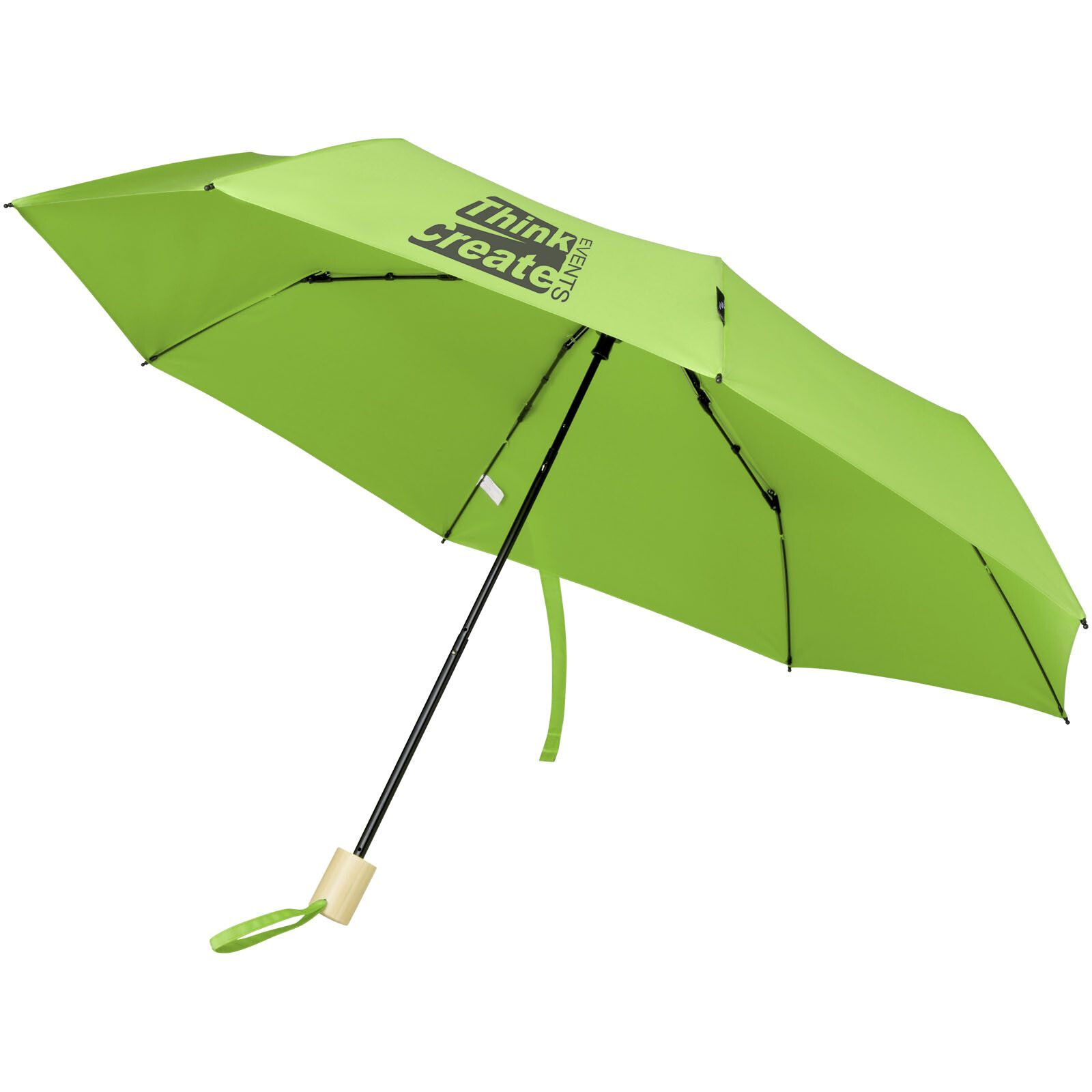 Birgit 21'' faltbarer winddichter Regenschirm aus recyceltem PET - lindgrün-755