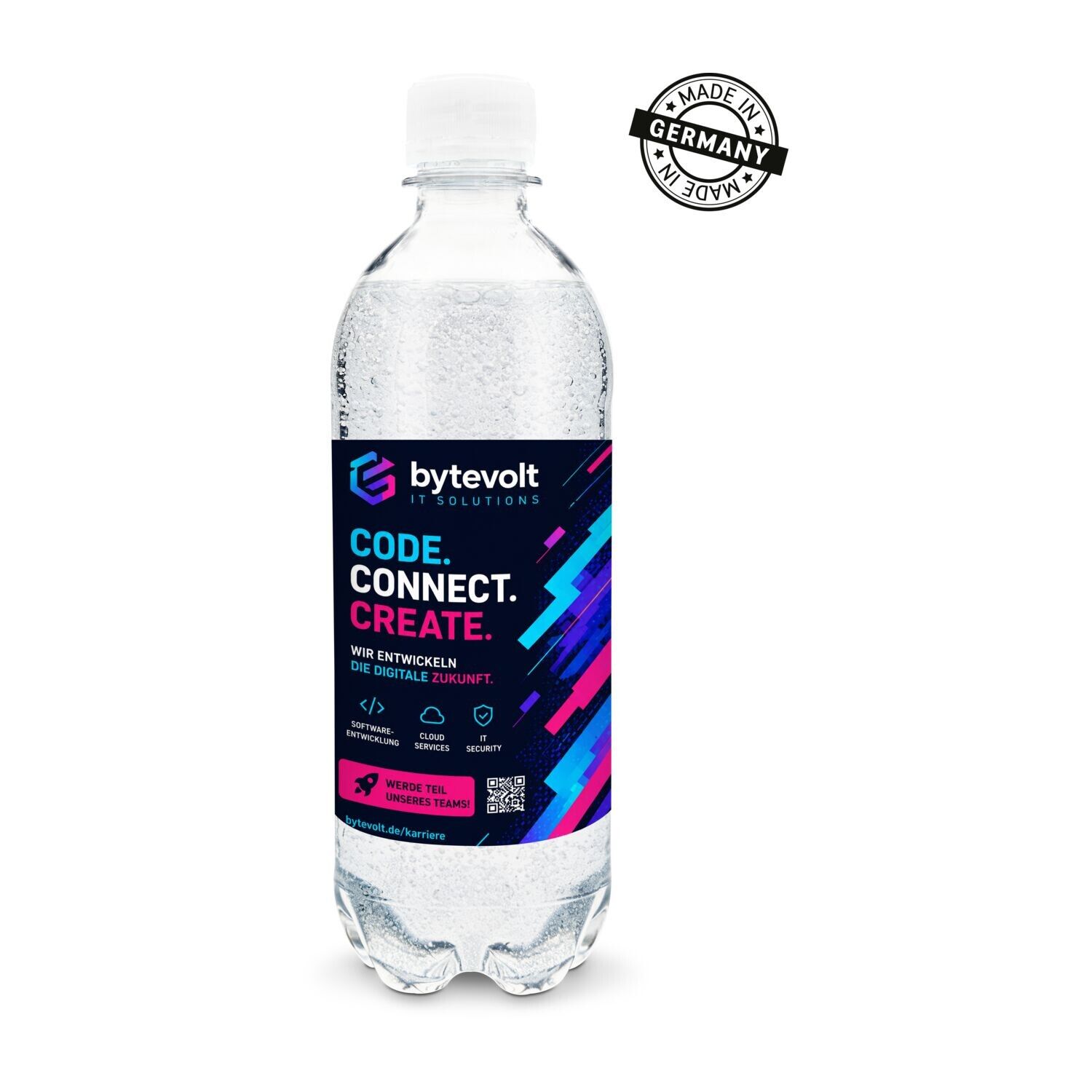 500 ml PromoWater - Mineralwasser mit Kohlensäure - Papier-Etikett-696
