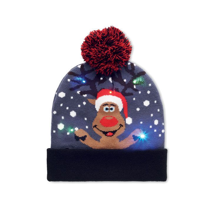 Weihnachtliche Strickmütze LED SHIMAS LIGHT - blau-716