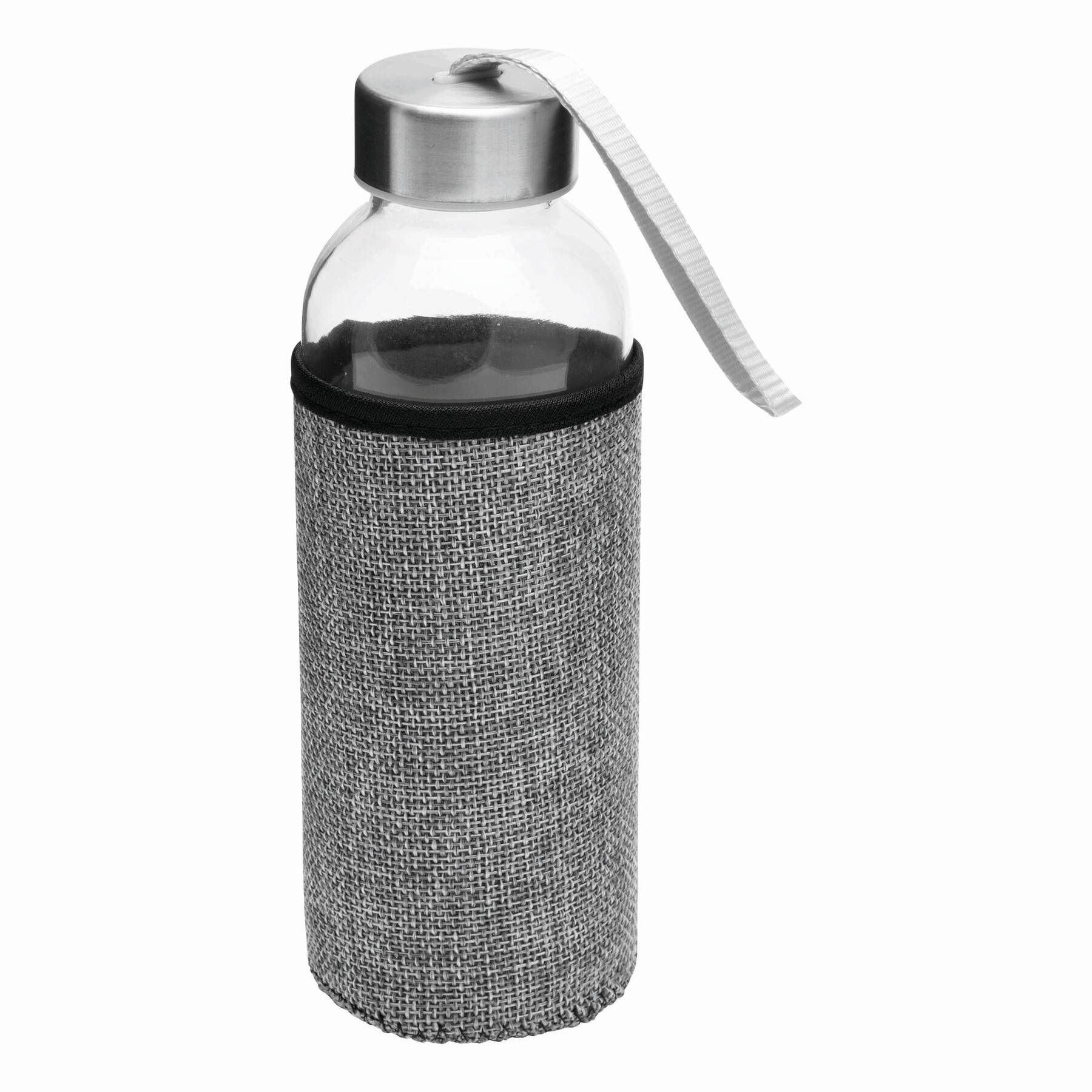 Glas-Trinkflasche TAKE JUTY - grau-231