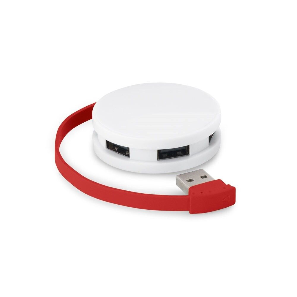GARDNER HUB mit Kabel und 4 USB-A-Anschlüssen aus ABS - rot-399