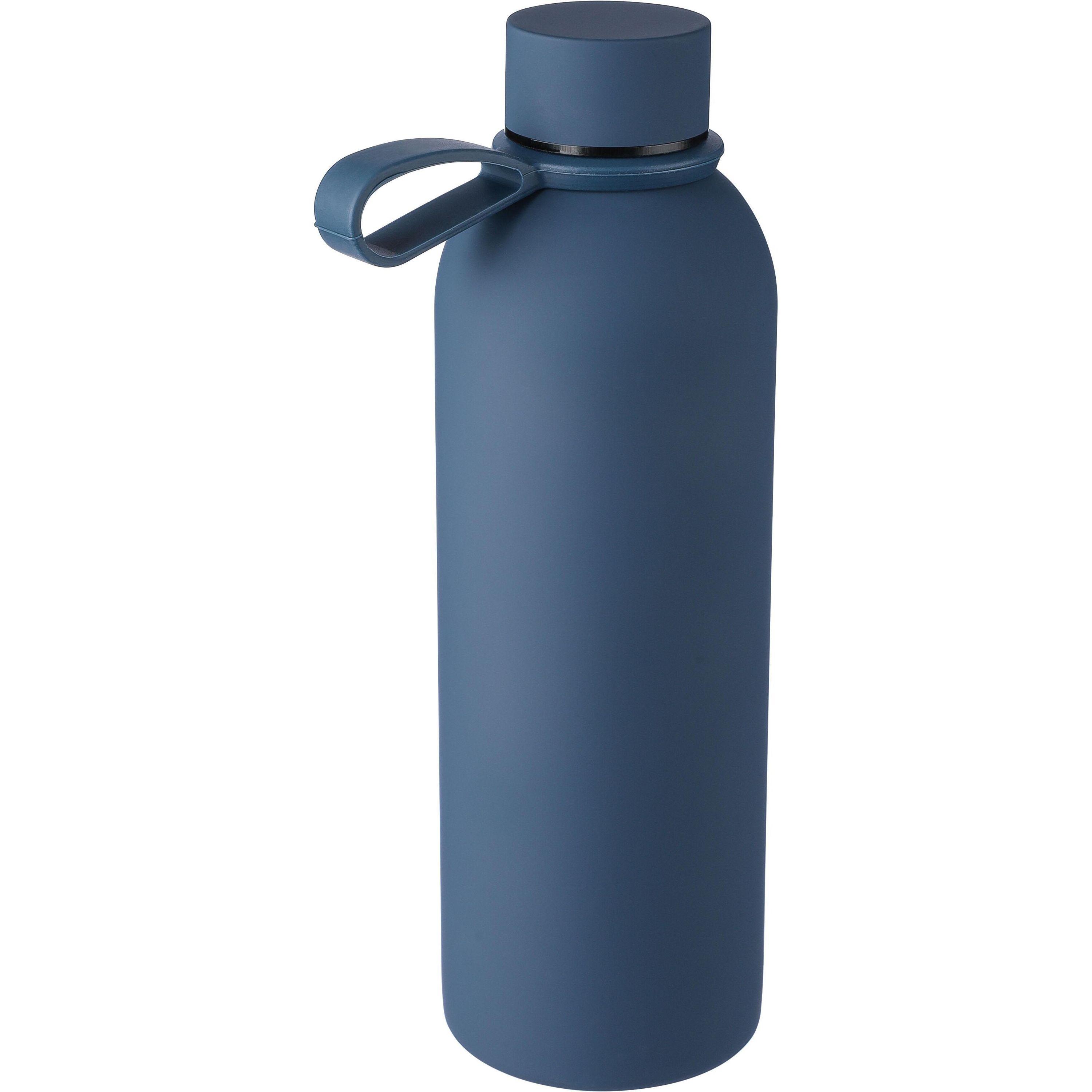 Doppelwandige Trinkflasche aus recyceltem Edelstahl (500 ml) Sena - schwarz-462