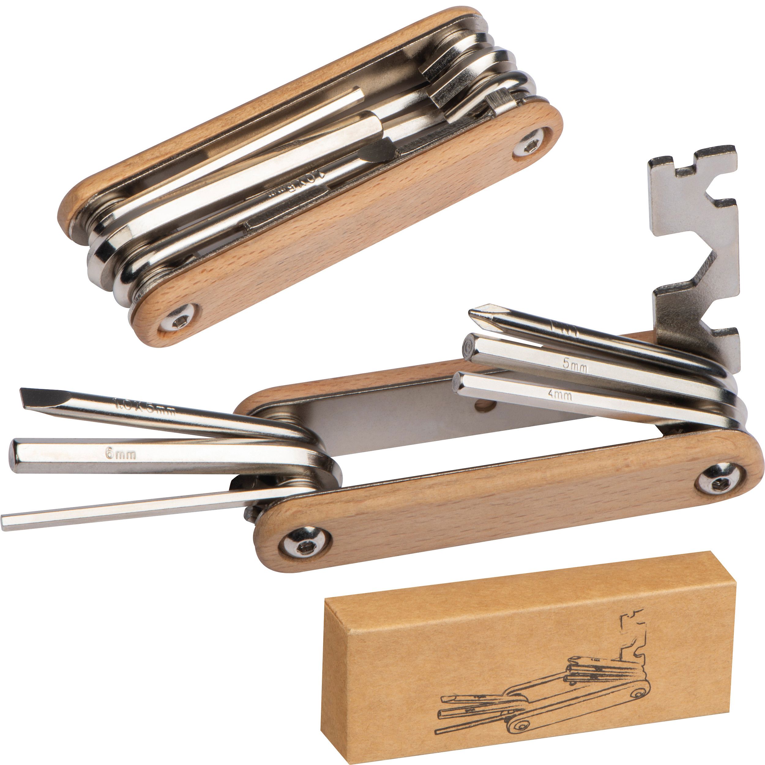 Fahrradwerkzeug mit Holzschalen - beige-113