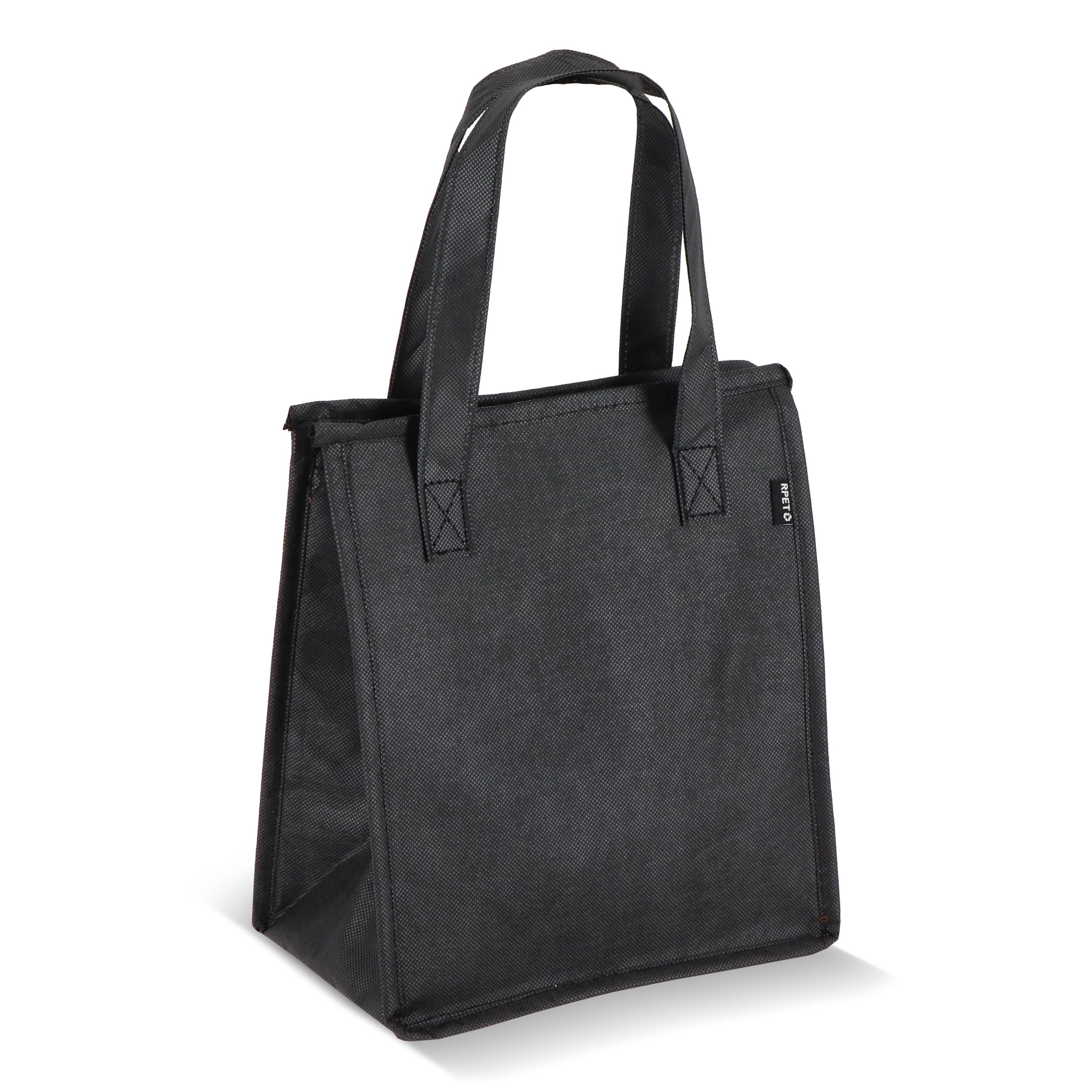 R-PET Kühltasche Non Woven 23x 15 x 27,5cm 75g/m² - schwarz-889