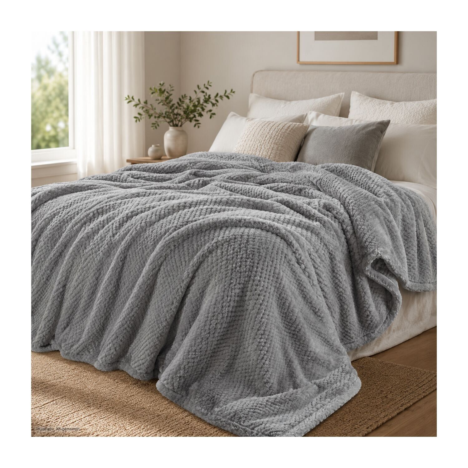 XXL Decke Feel - 220x240 cm - 275 g/m² - grau-681