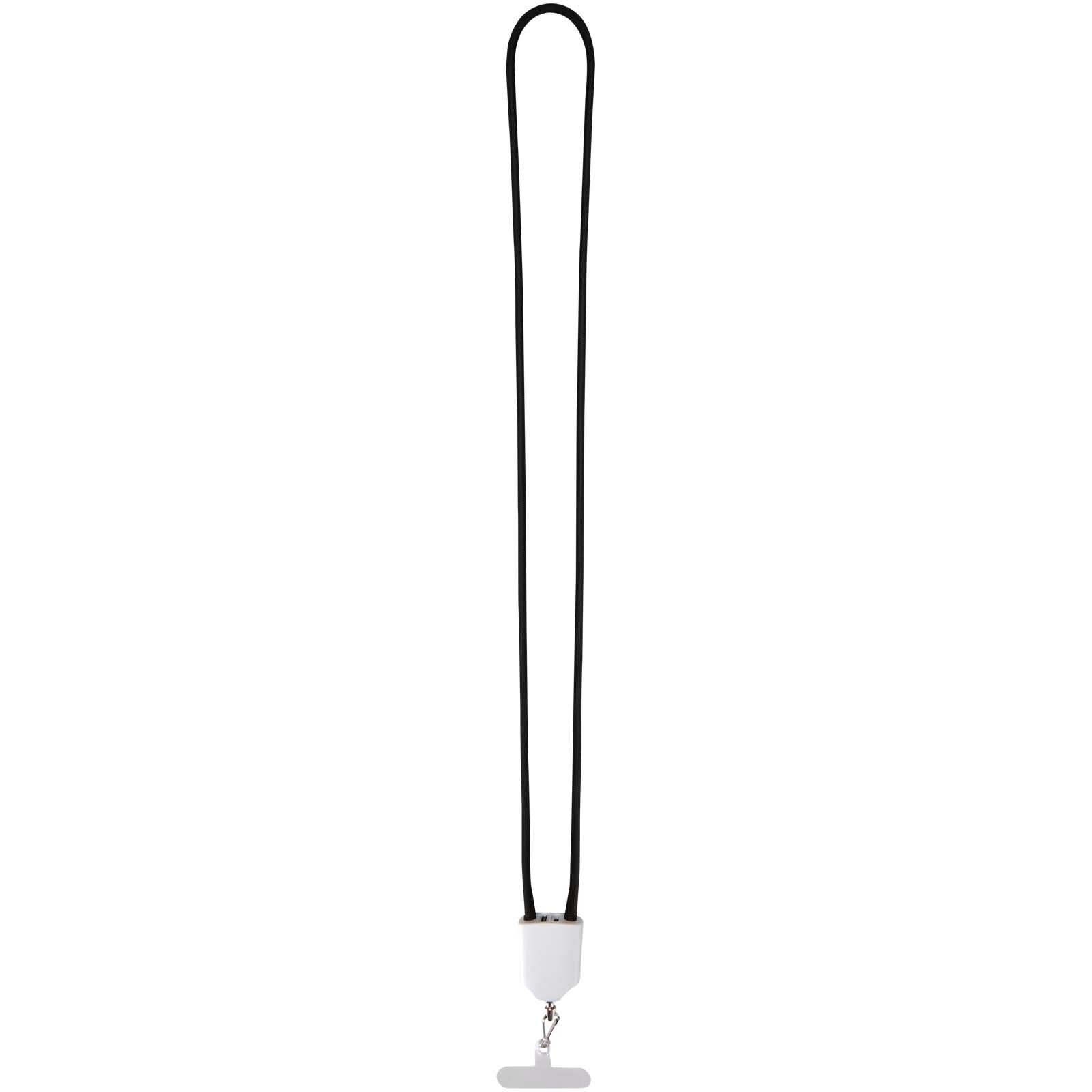 Ion 65 W 5-in-1-Ladekabel mit Lanyard aus recyceltem Kunststoff - weiss-385