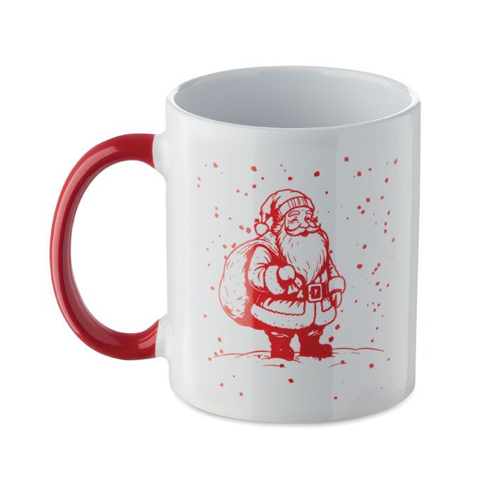 Keramikbecher 300ml FESTIMUG - weiß - rot-382