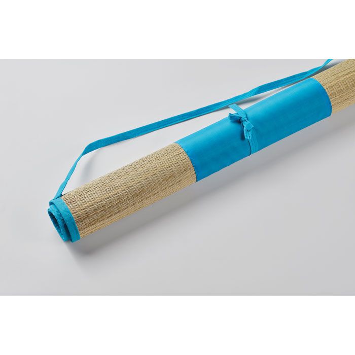 Strandmatte aus Stroh RAFIA - türkis-21