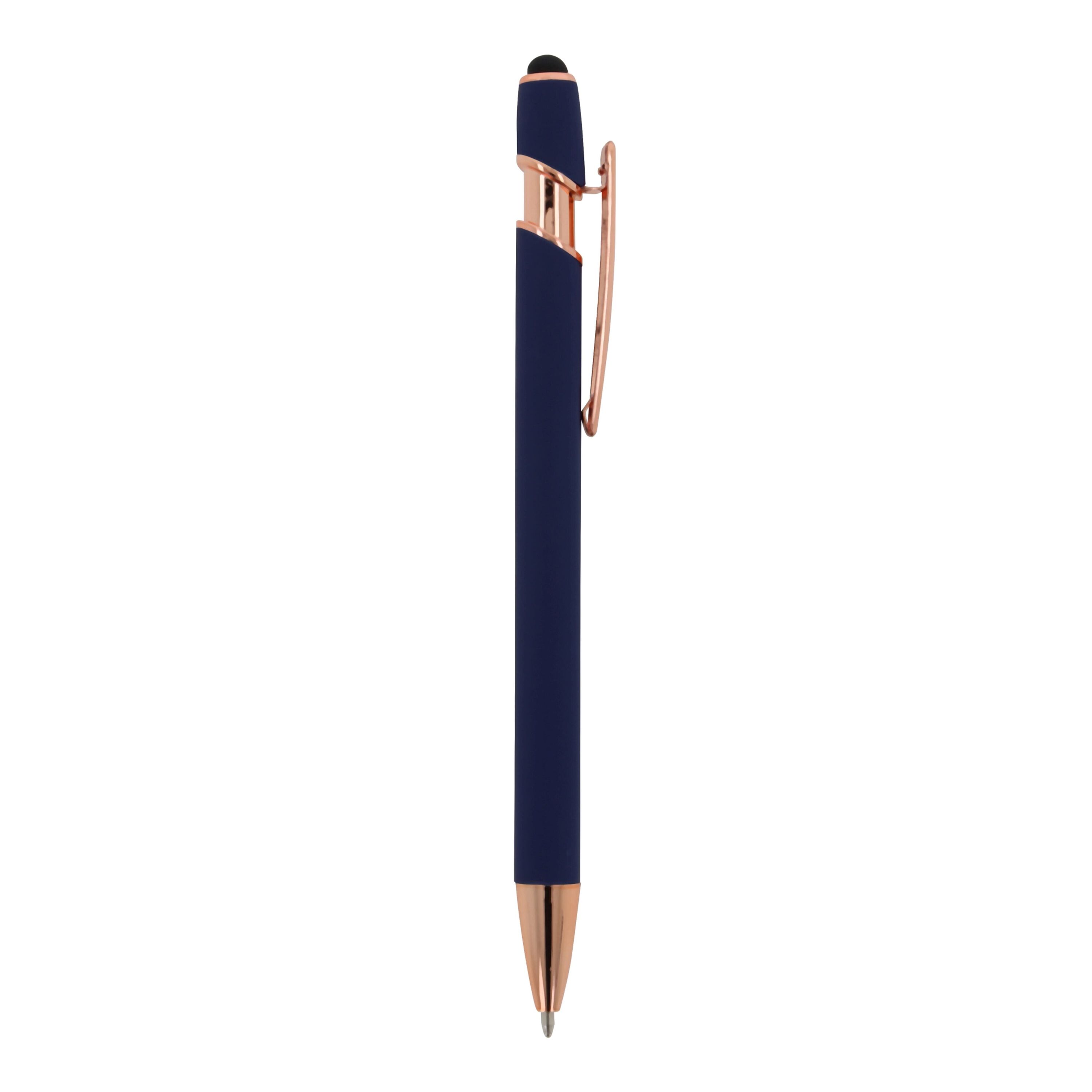 Kugelschreiber Paris Deluxe Metall gummiert - dunkelblau-144