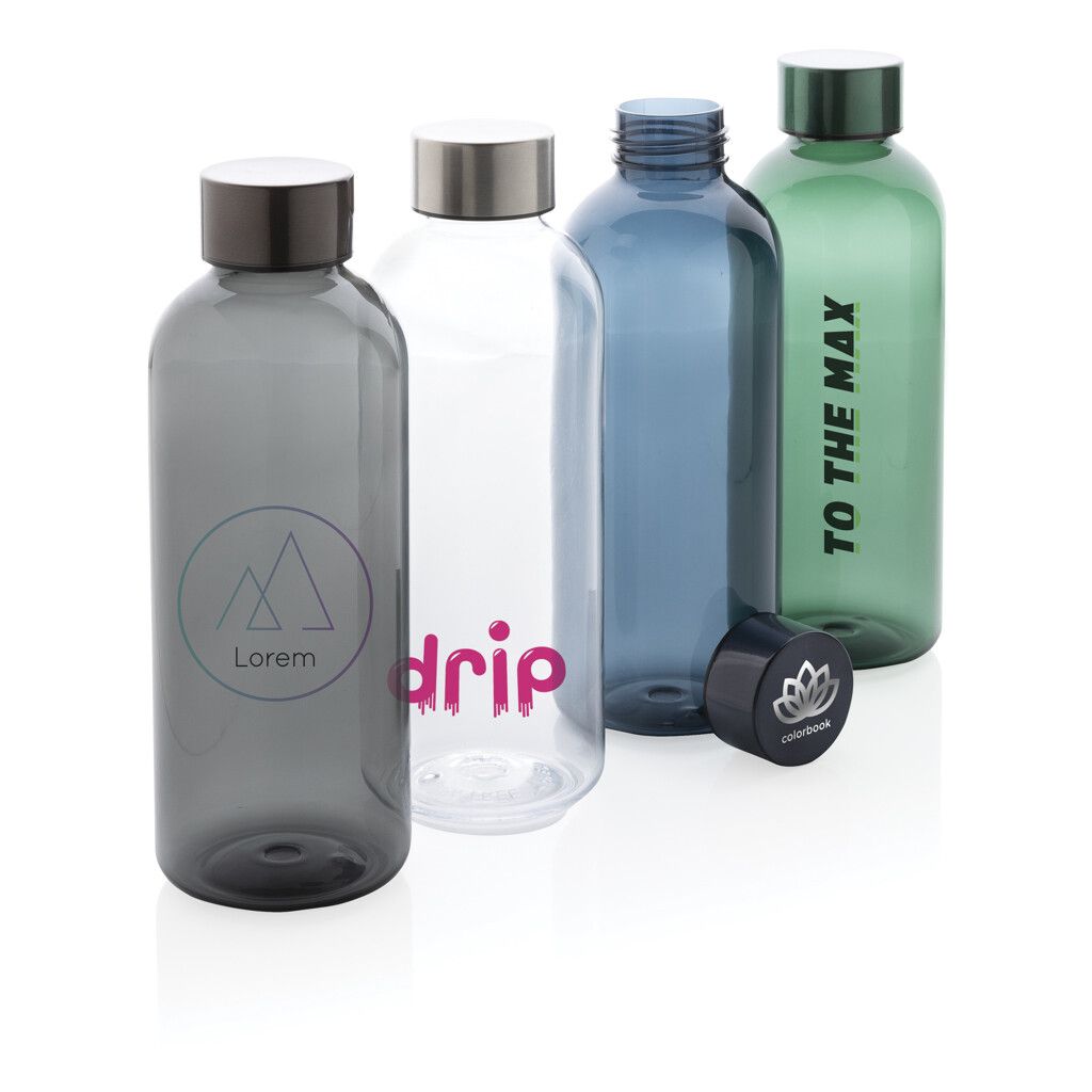 Auslaufsichere Trinkflasche mit Metalldeckel - transparent-840