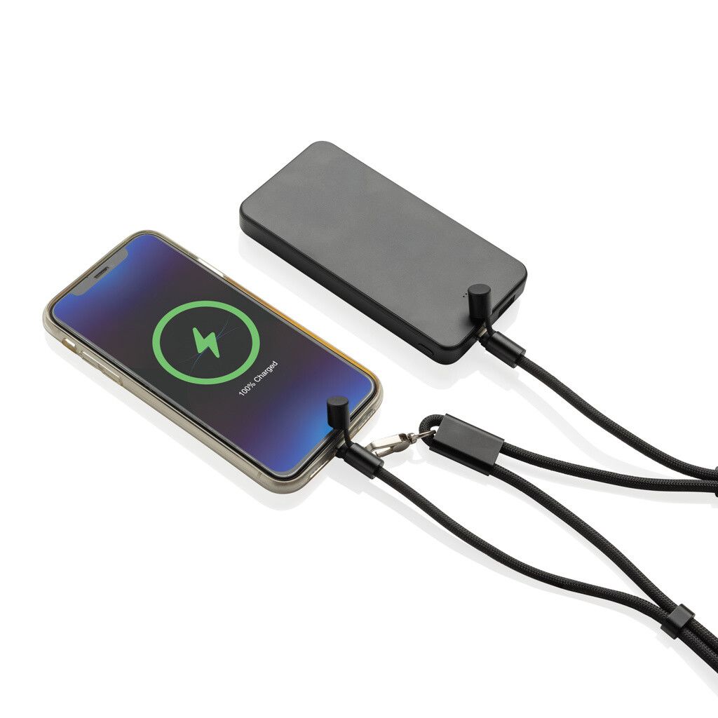 LoopAmp verstellbares 160cm 60W Telefonkabel aus RCS rPET - schwarz-992