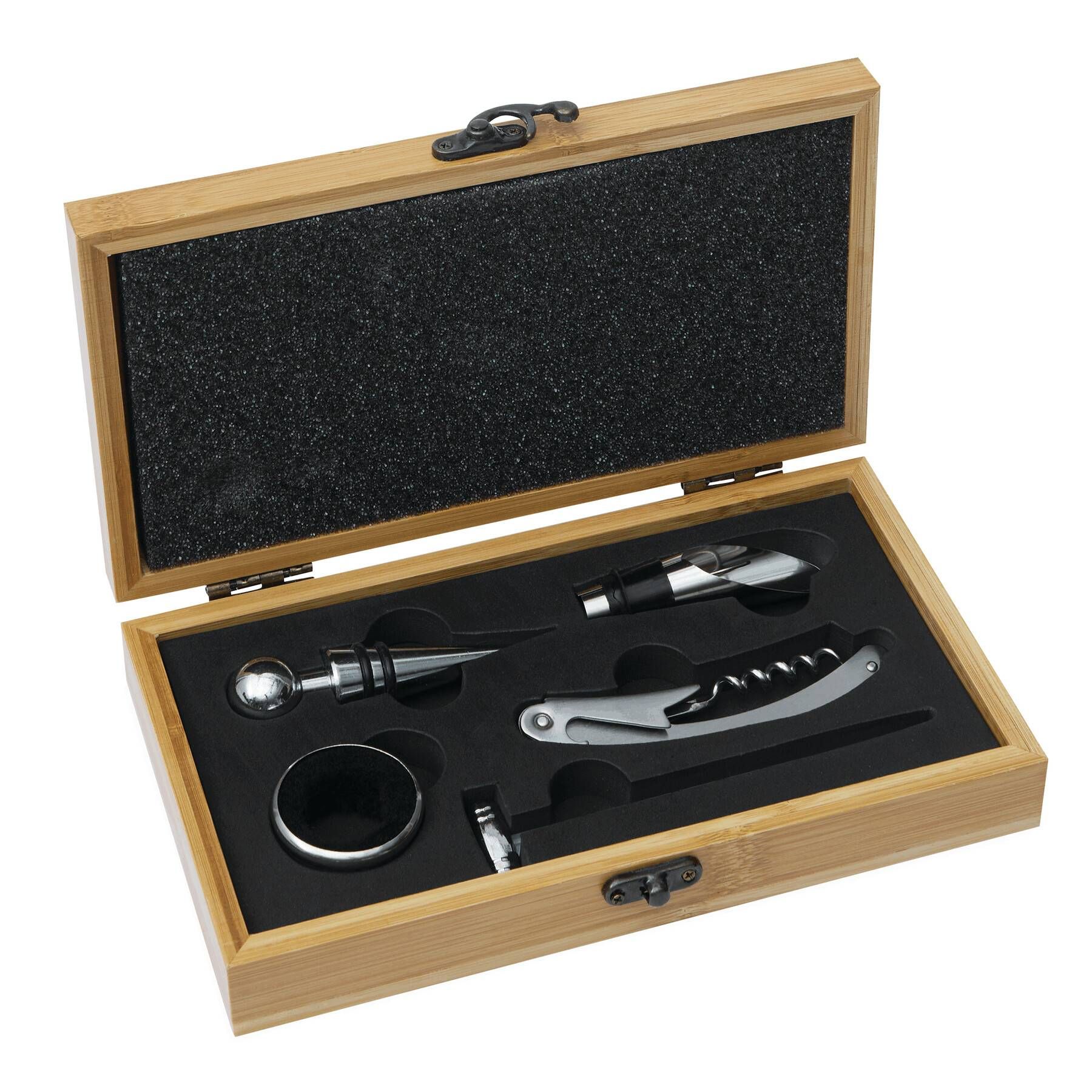 Weinset BAMBOO PLEASURE - braun - silber-971
