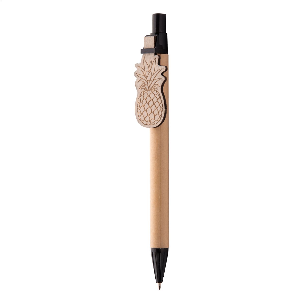 Kugelschreiber CreaClip Eco - schwarz - natur-614