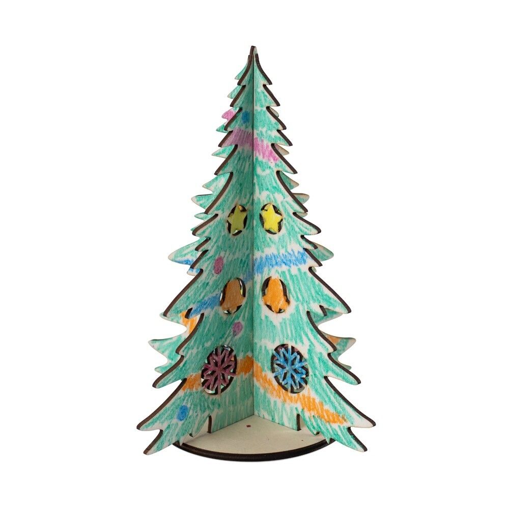 PINERY Zerlegbarer Weihnachtsbaum aus Holz zum Bemalen - naturhell-845