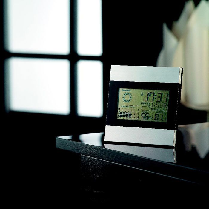 Wetterstation und Uhr RIPPER - mattsilber-479