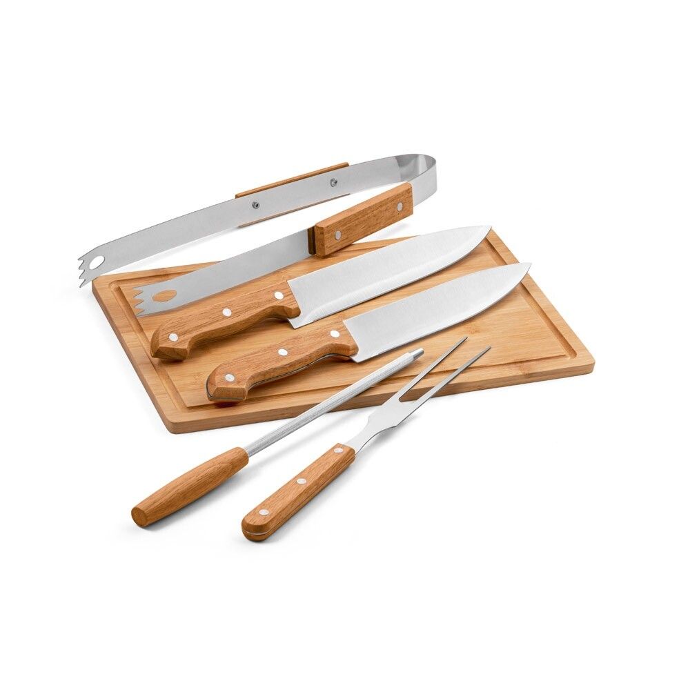 FLARE Grill-Set aus Holz und Edelstahl, 5-teilig - schwarz-55