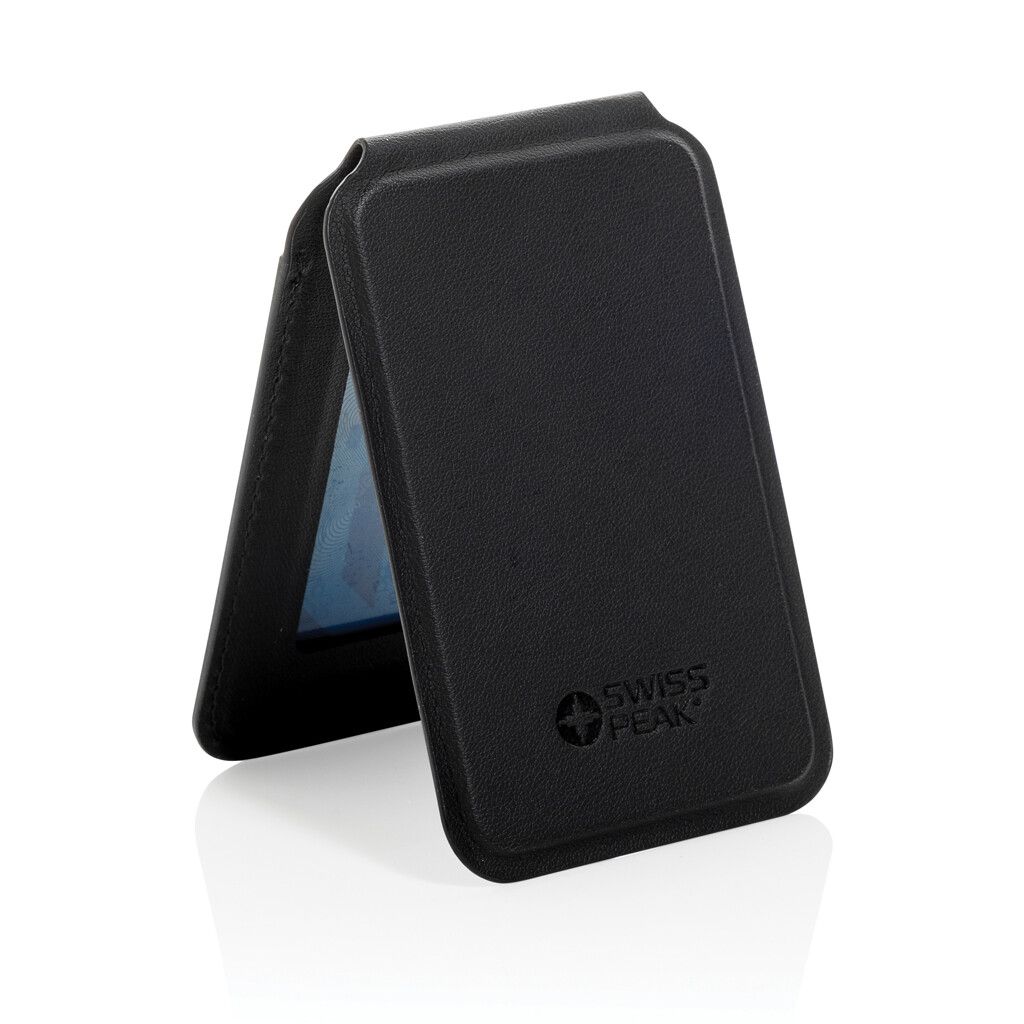 Magstand magnetische Handytasche mit Ständer aus RCS rec. PU - schwarz-83