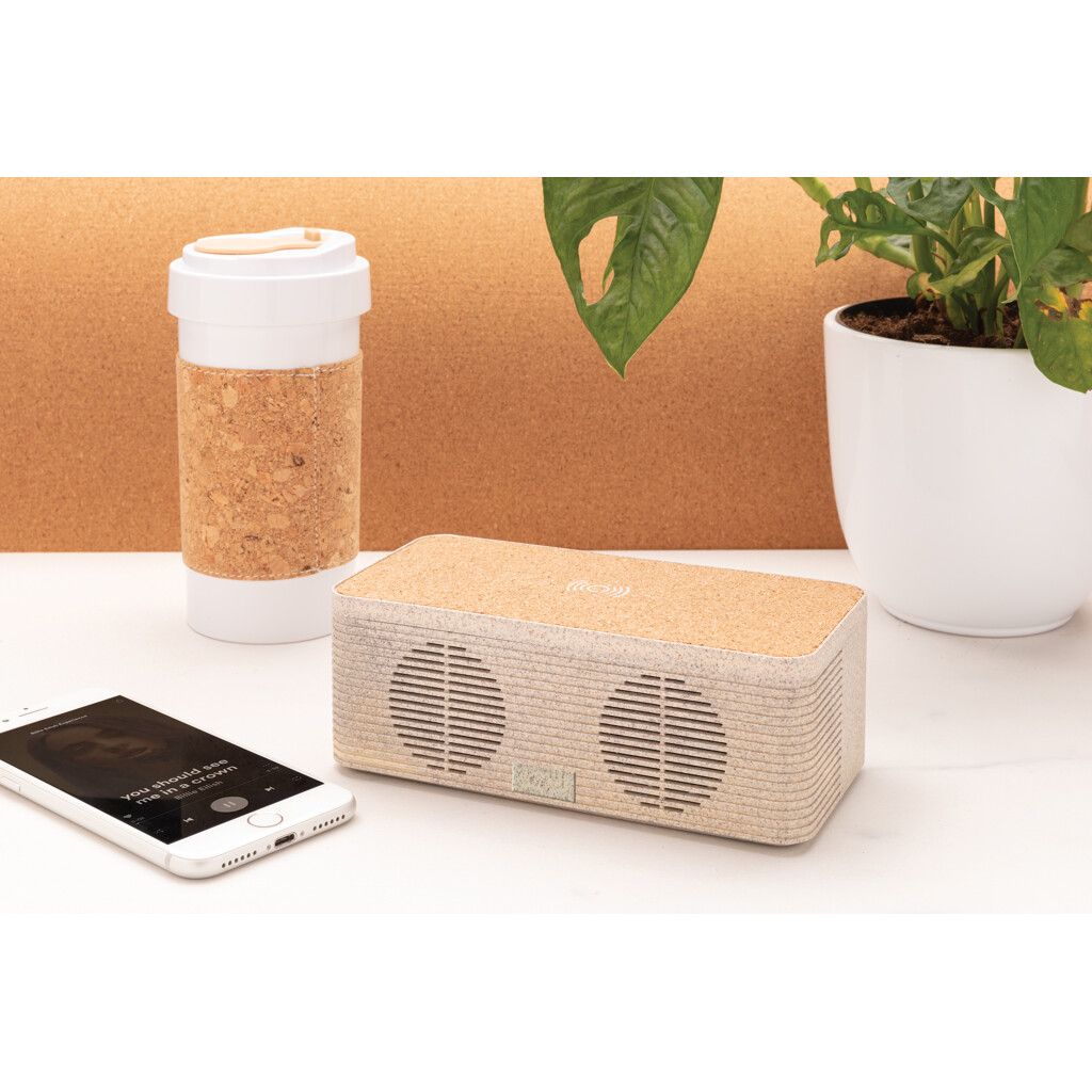 Weizenstroh Wireless Charging Lautsprecher - khaki-323