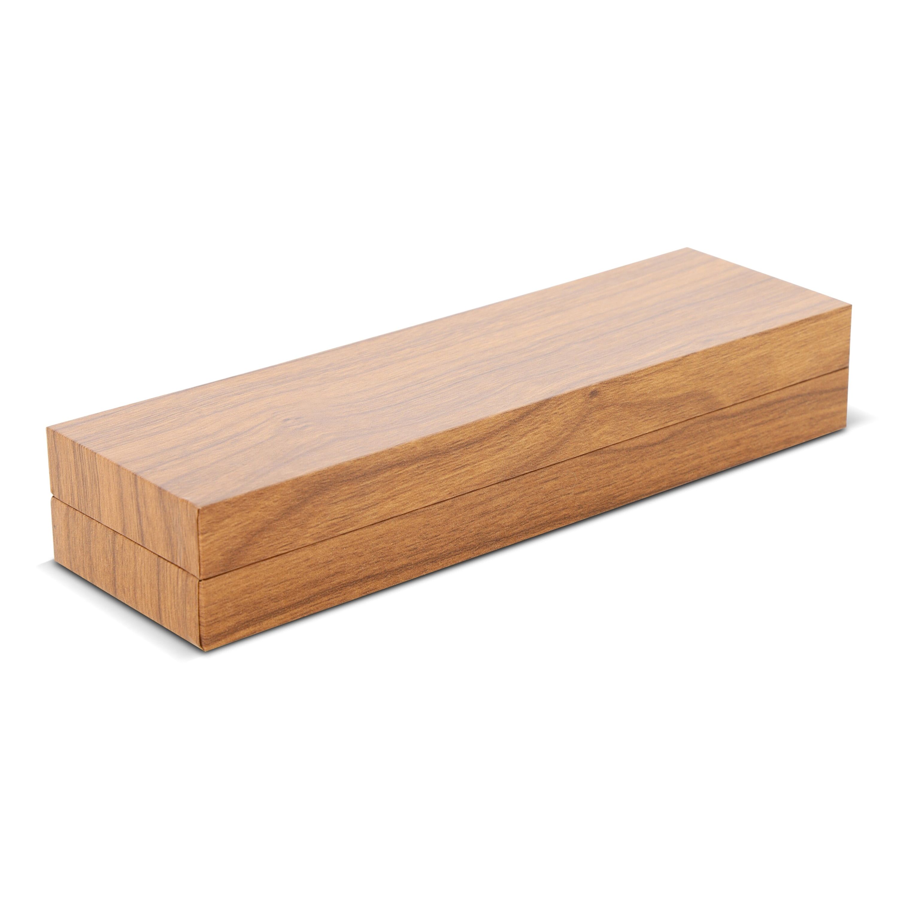Set Kugelschreiber und Rollerball aus Metall Nussbaumholz in Geschenkbox - holz-718