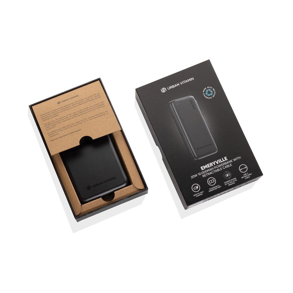 Urban Vitamin Emeryville 20W 10.000 mAh Powerbank - schwarz-562