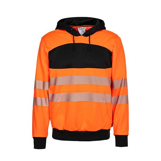 EOS Hi-Vis Workwear Hoody With Printing Area - signal orange - black-670