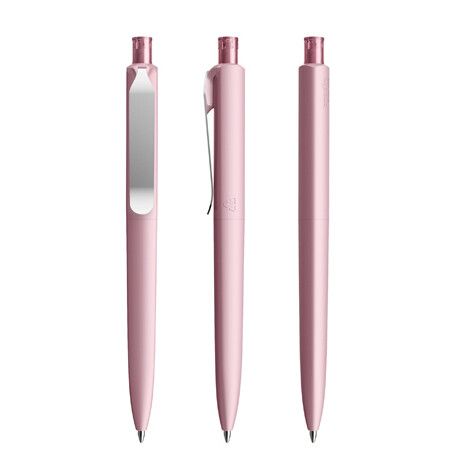 prodir DS8 Soft Touch PSR Push Kugelschreiber Metall-Clip - rose - silver-795