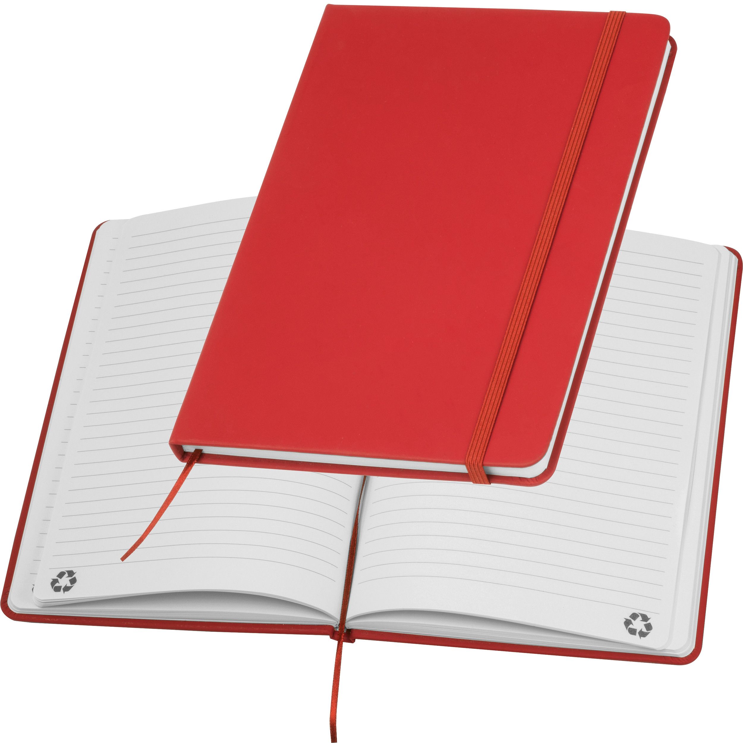 A5 Notizbuch aus Recyclingpapier  - rot-184