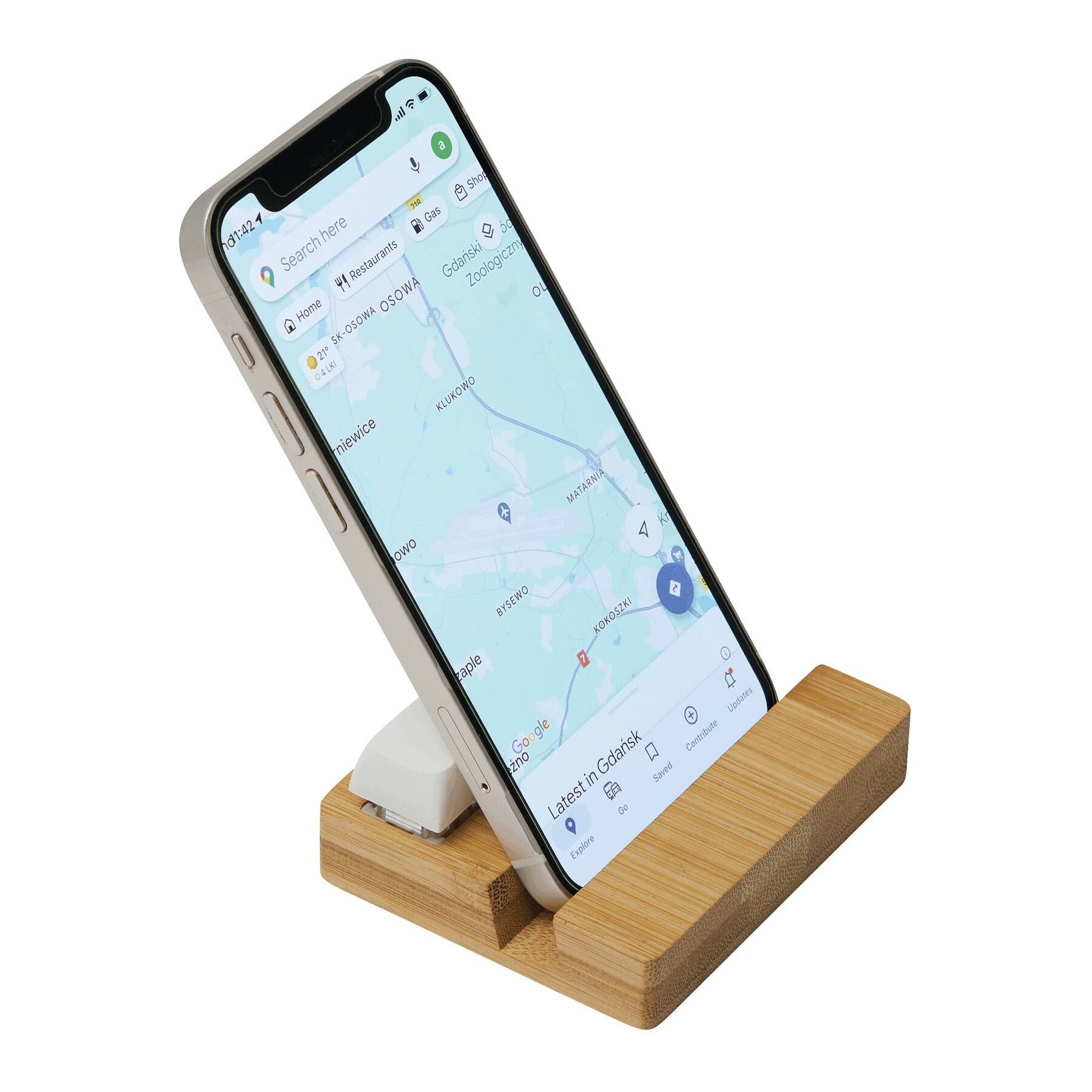 Smartphone-Halter CLICKER - braun - weiß-53