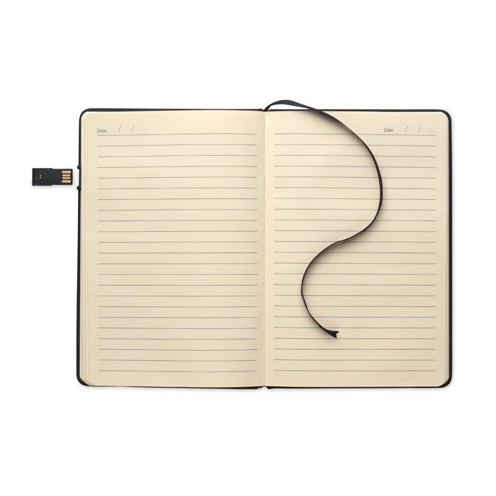 DIN A5 Notizbuch inkl. USB USBNOTE - schwarz-478