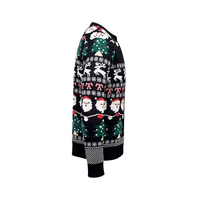 Weihnachts-LED-Pullover S/M SHAMIS - schwarz-449