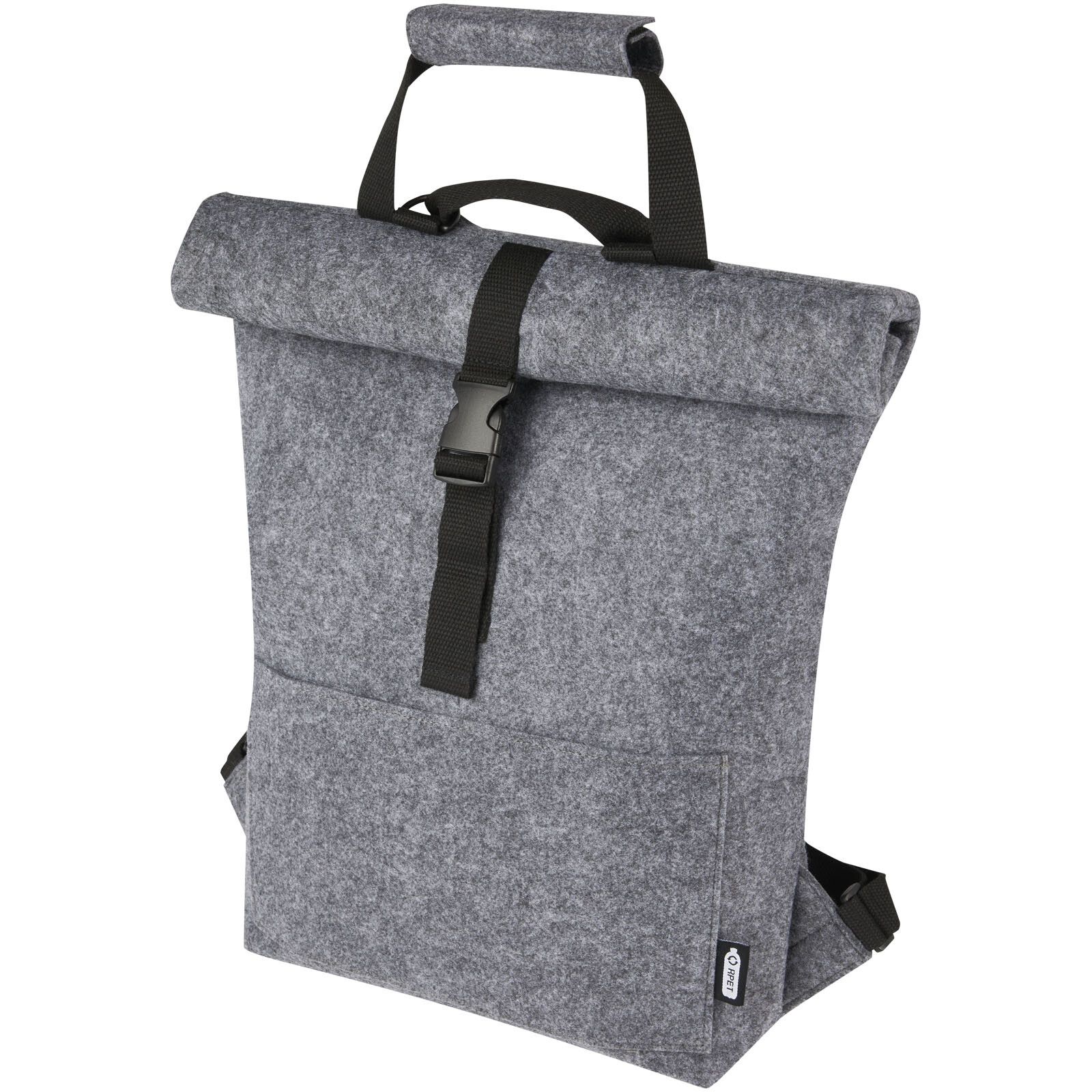 Felta Fahrradtasche aus GRS-recyceltem Filz 13 L - mittelgrau-668
