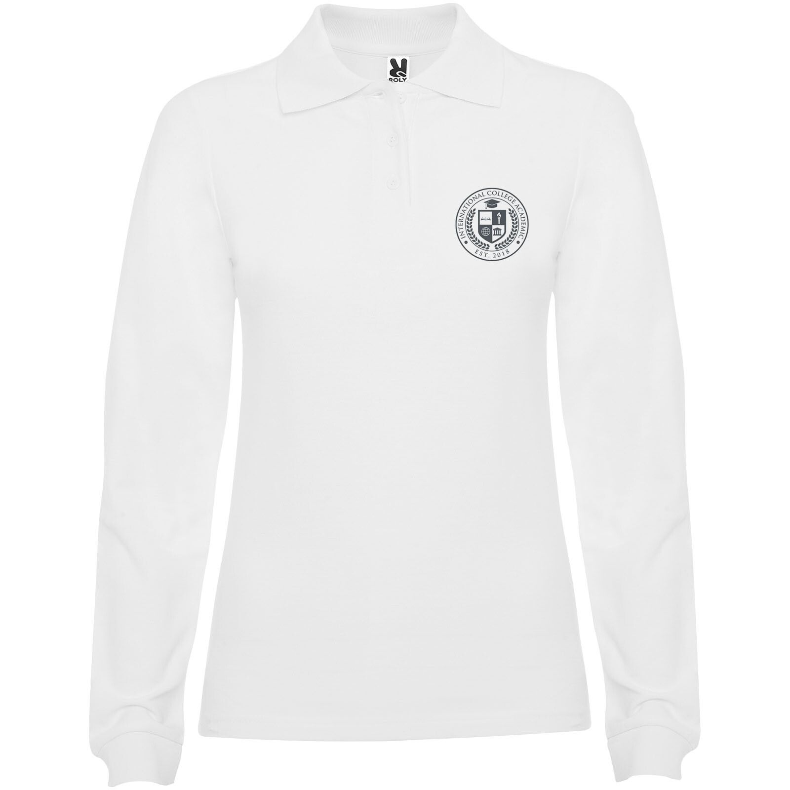 Estrella Langarm Poloshirt für Damen - weiss - 3XL-425