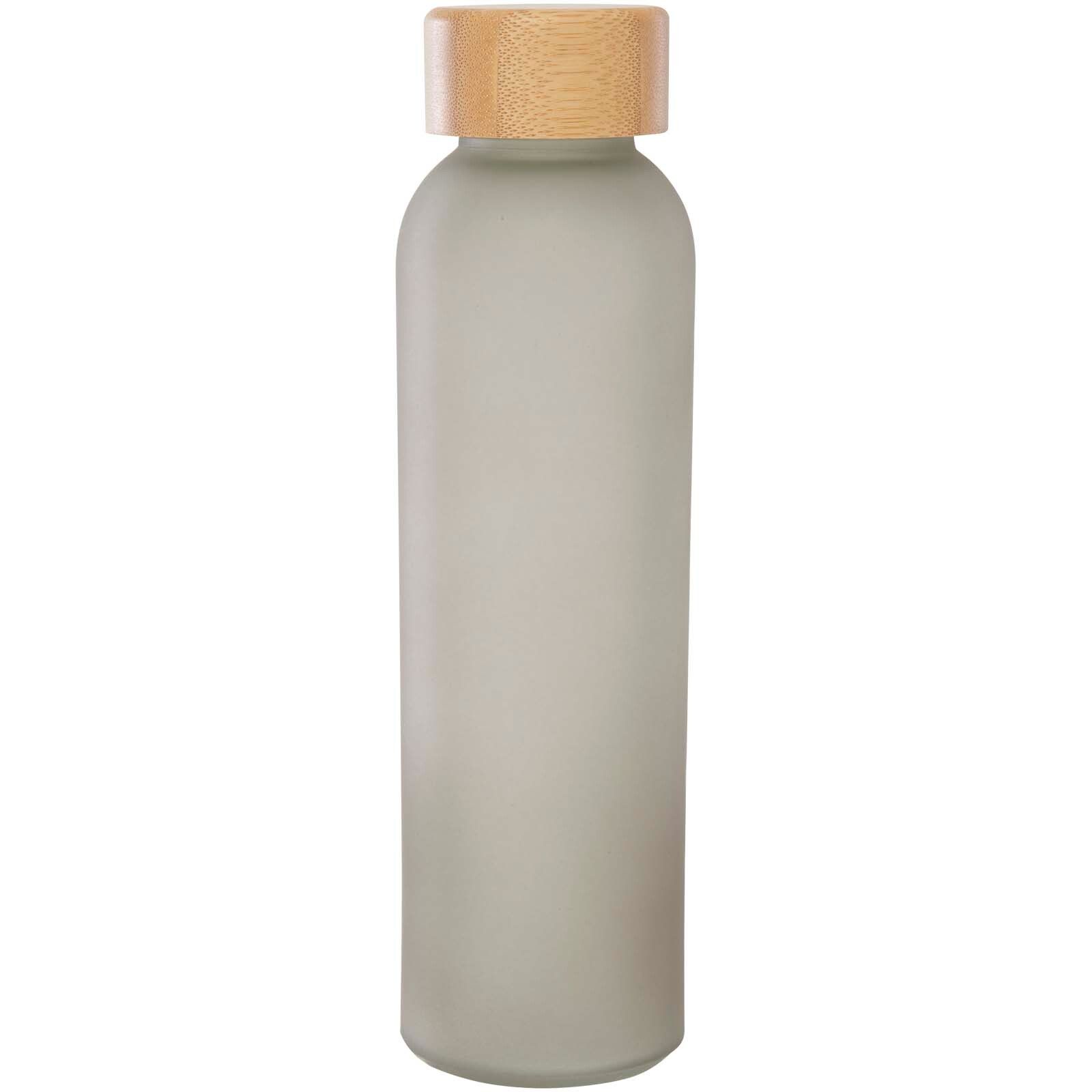 Lume 500 ml Flasche aus mattiertem Kalknatronglas mit Bambusdeckel   - grau-944