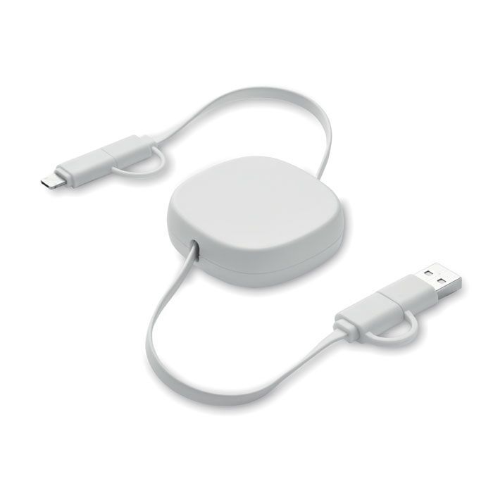 Einziehbares Ladekabel 60W LINEA - weiß-211