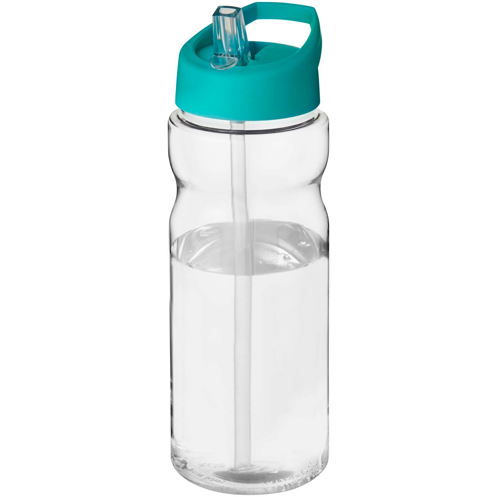 H2O Active Eco Base 650 ml Sportflasche mit Ausgussdeckel - transparent -  aquablau-957
