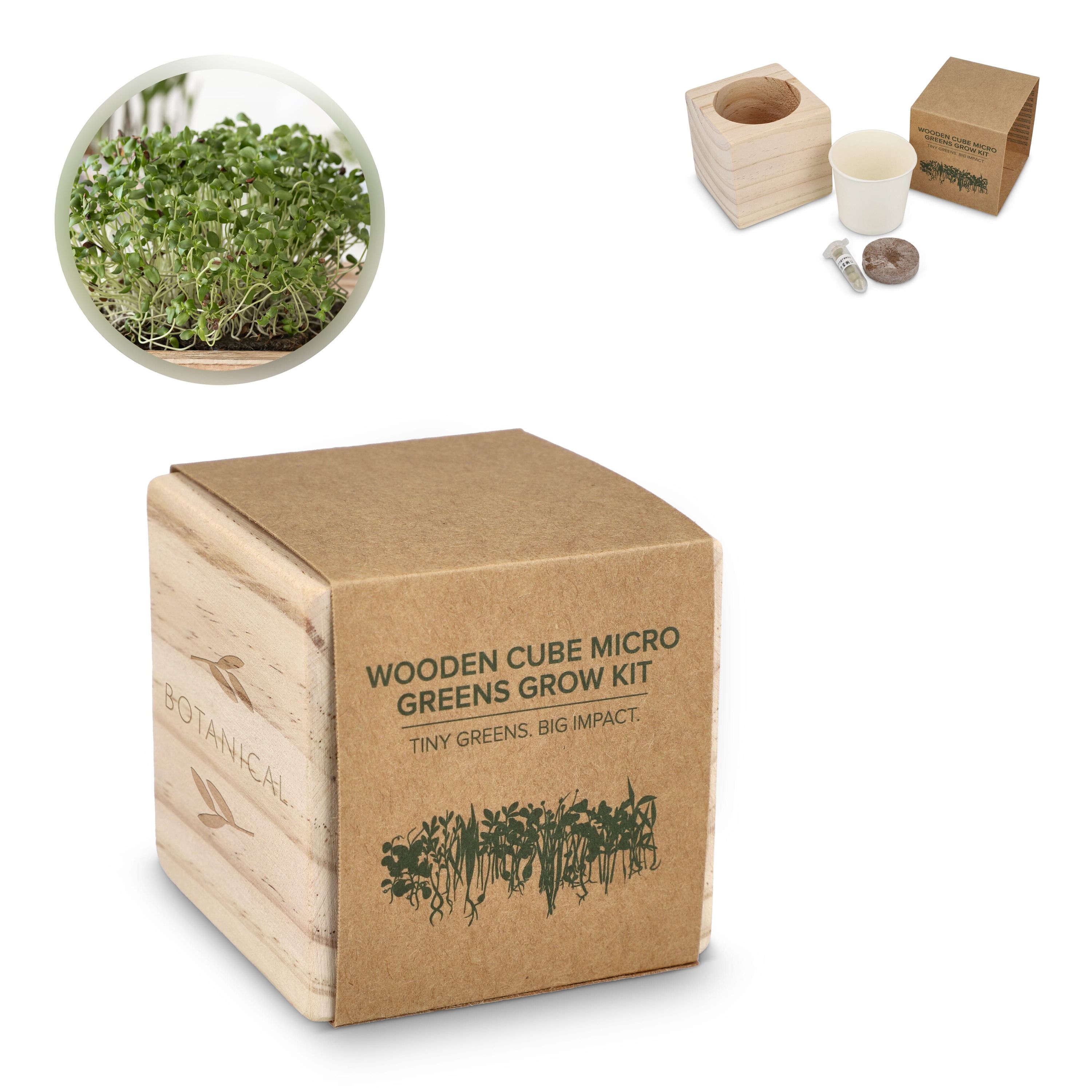 FSC-Holzpflanzgefäß-Set – Microgreens - natur-699