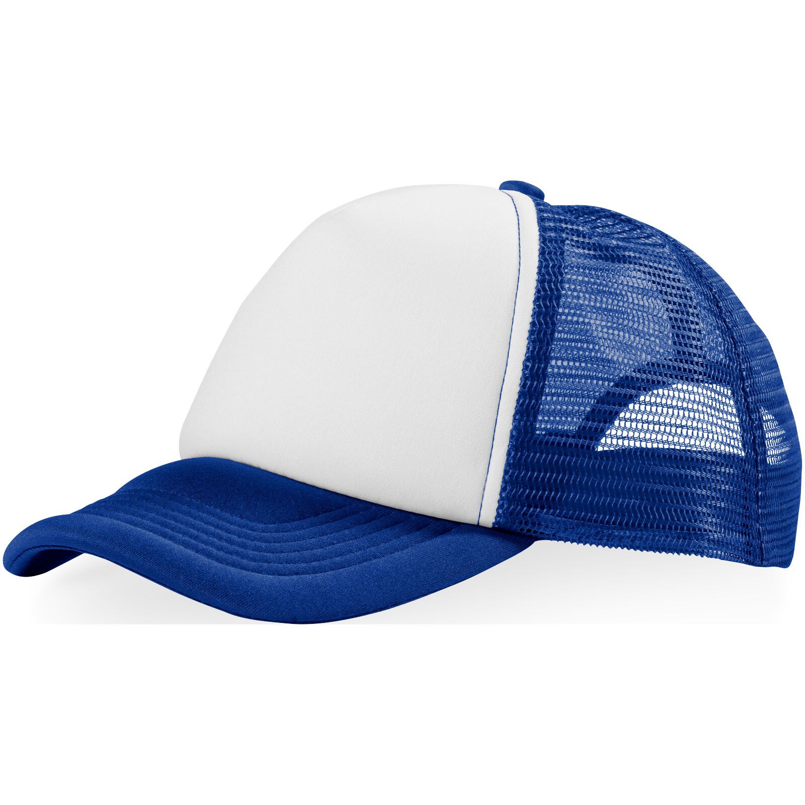 Trucker Cap mit 5 Segmenten - royalblau -  weiss-215