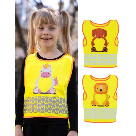 Children's Safety Vest Funtastic Wildlife CO² Neutral - flamingo yellow-683
