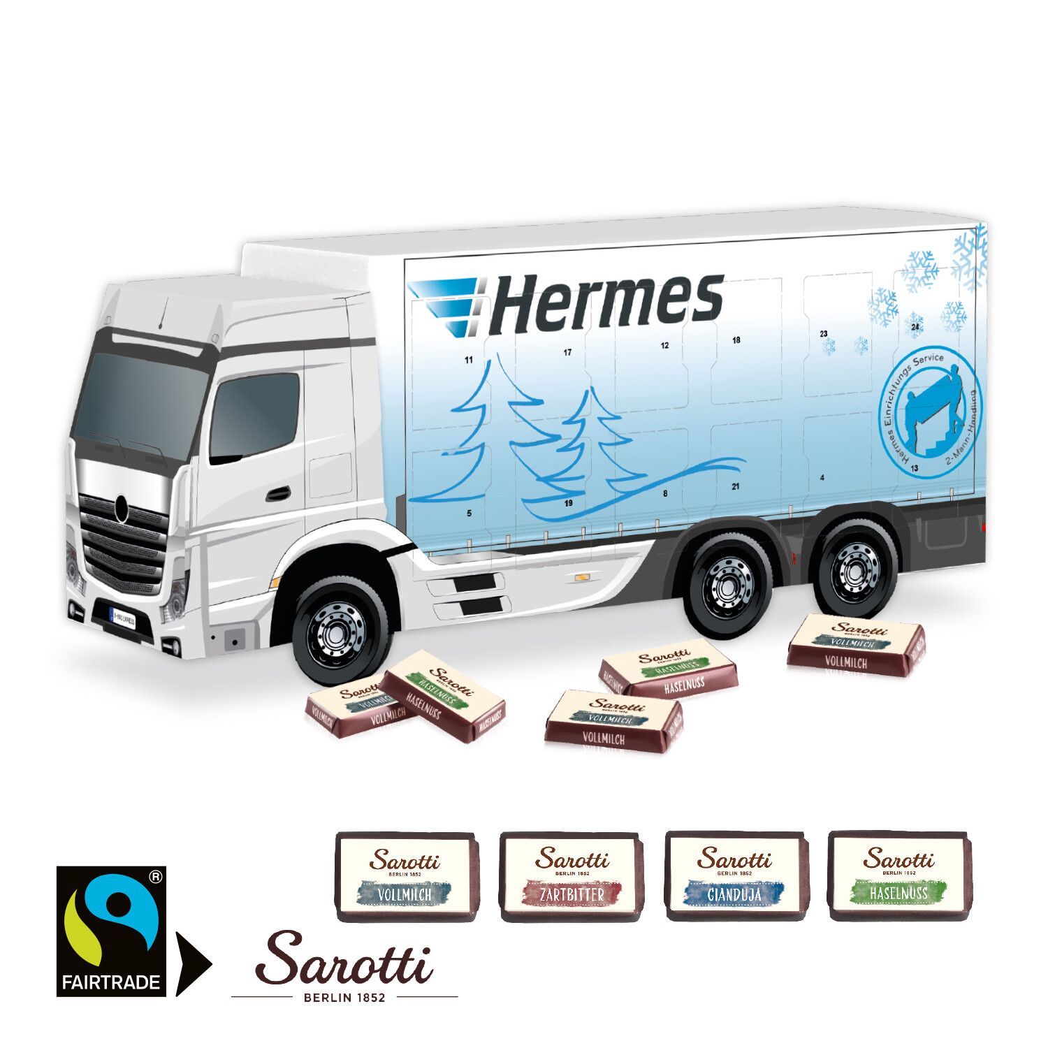 3D Adventskalender "Lkw" mit Sarotti Fairtrade Schokolade-113