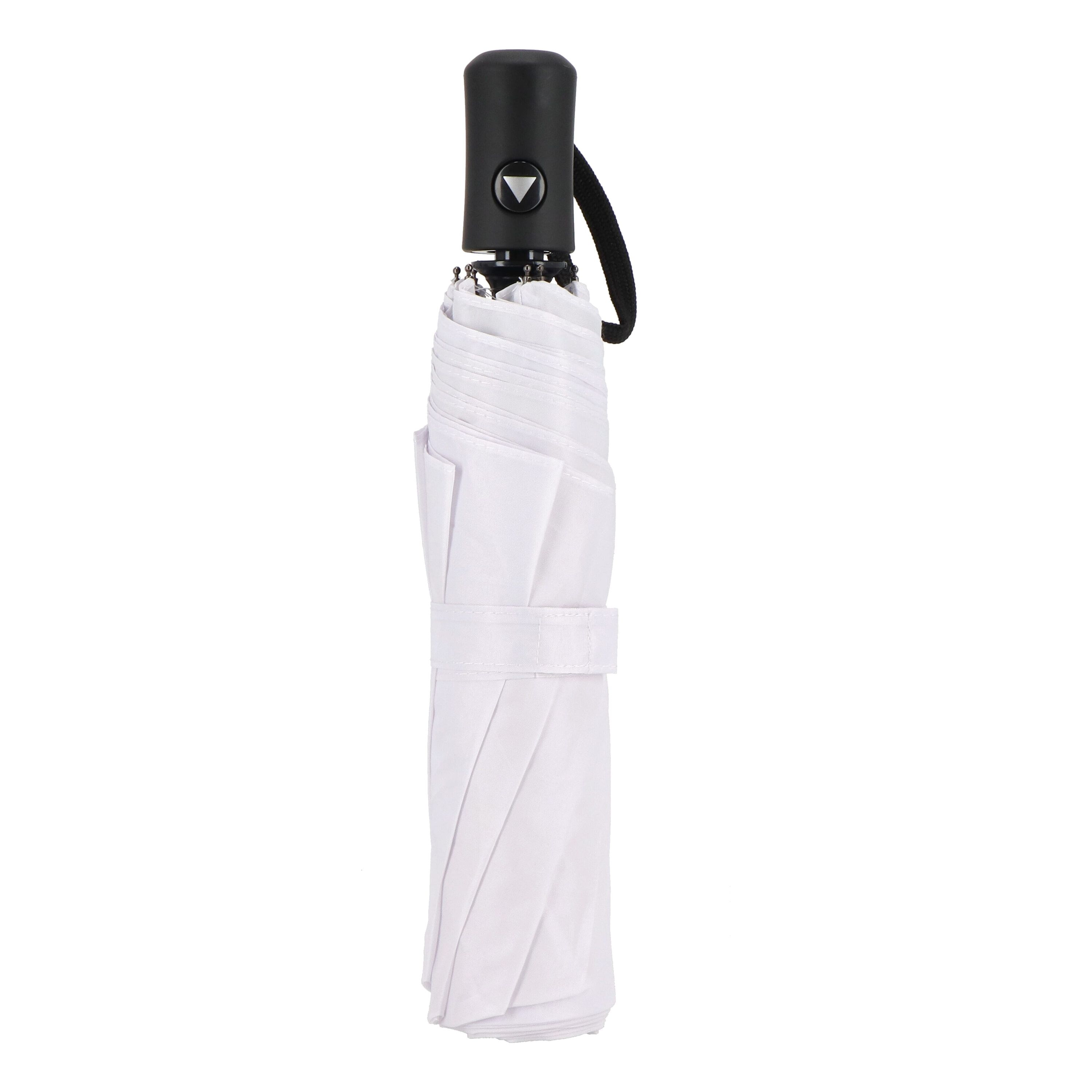 Daintree 190T Pongee 21.5 Faltbarer windproof Regenschirm Auto open - weiss-123