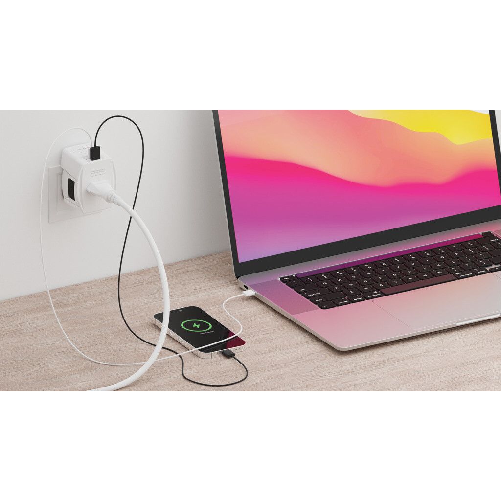 SKROSS World Travel Adapter MUV 65W PD mit USB-C-Kabel - weiß-725