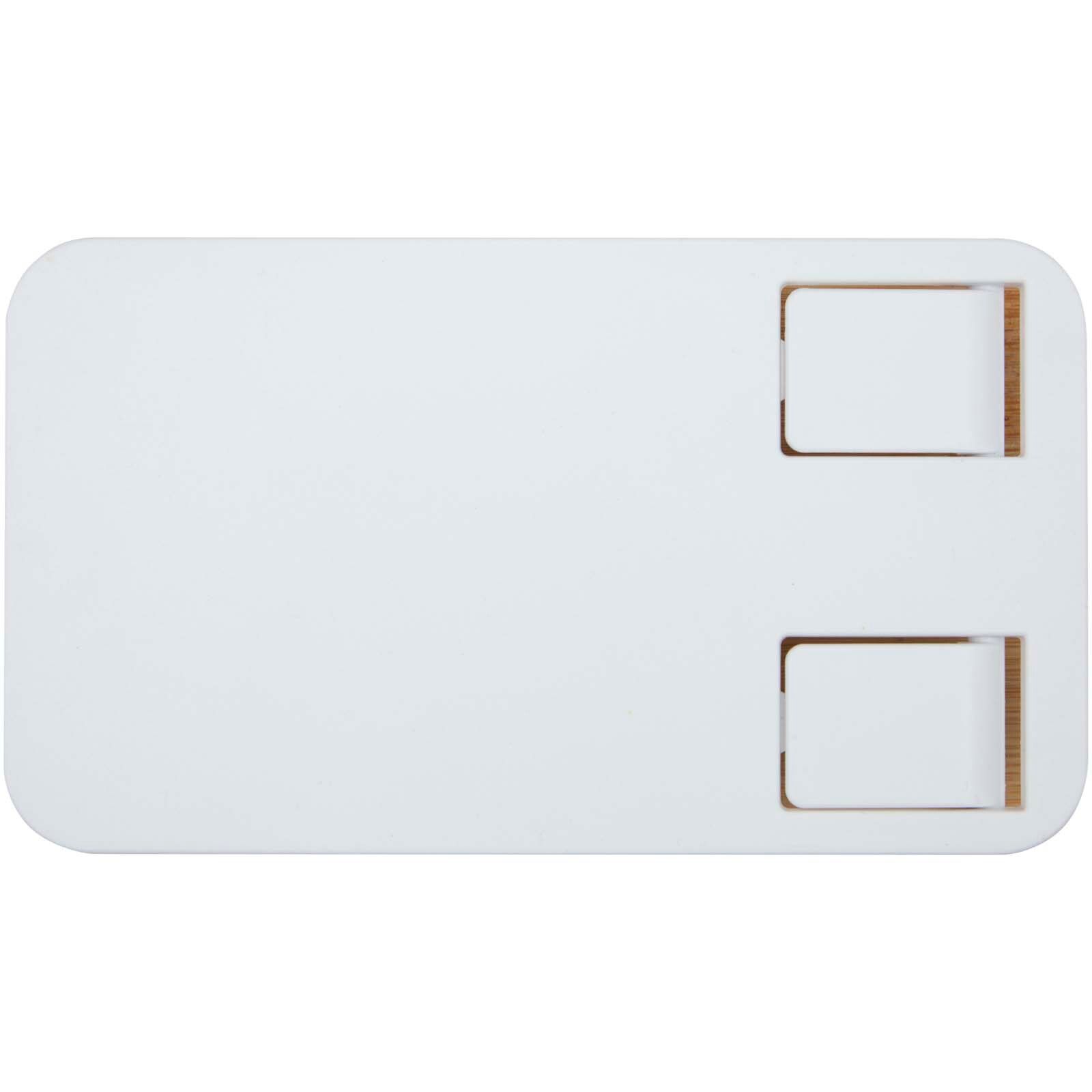Alfirk Klappbare Smartphonehalterung  aus recyceltem Kunststoff mit Bambusdetails - weiss-56