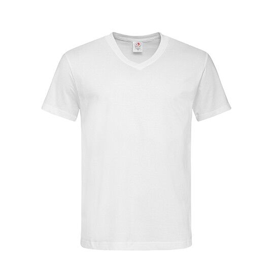 Classic-T V-Neck - white-888