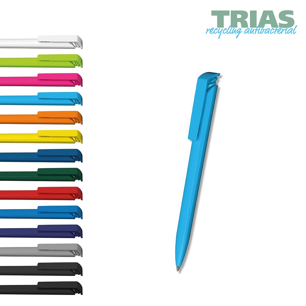 Druckkugelschreiber Trias recycling antibacterial - grau-39